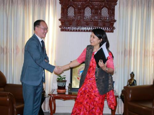 H.E. Mr. Jo Young Man, Ambassador of the Democratic People's Republic of Korea to Nepal paid a courtesy call on Hon. Foreign Minister Dr. Bimala Rai Paudyal.