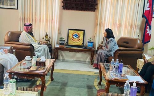 Ambassador of the  State of Qatar to Nepal HE Mr Yousuf bin Mohammed Al-Hail paid a courtesy call on Hon.Foreign  Minister Dr.Bimala Rai Paudyal. 